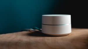 Google WiFi System placed on a table