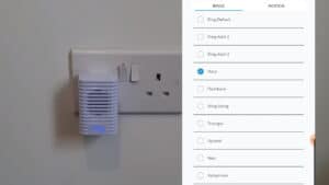 YouTube video thumbnail showing a Ring Chime Pro and the Ring app showing the different Ring Chime sounds.