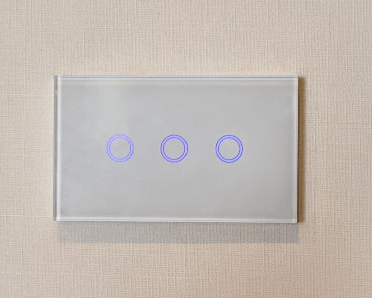 Smart wall touch light switch close-up