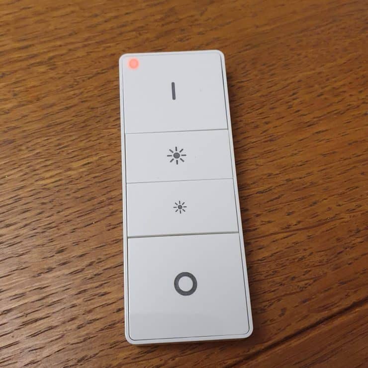 Philips Hue dimmer switch showing a red (error) light