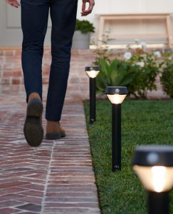 Rings smart lighting pathlight solar installed down a path