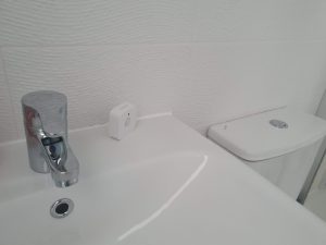 Philips Hue Motion Sensor in an indoor bathroom wet area