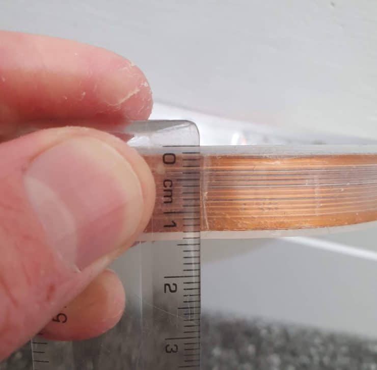 Back of Hue Lightstrip V4 showing how thick it is