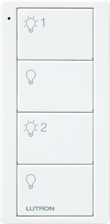 A simple on off Lutron Pico light bulb remote