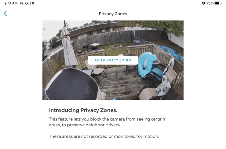 Ring Privacy Zones