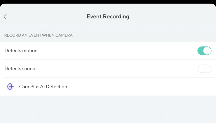 Wyze Event Recording Options