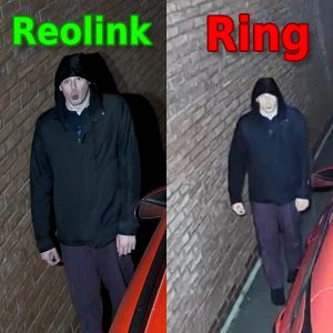 YouTube thumbnail for my video comparing Reolinks 4K and Ring full HD footage