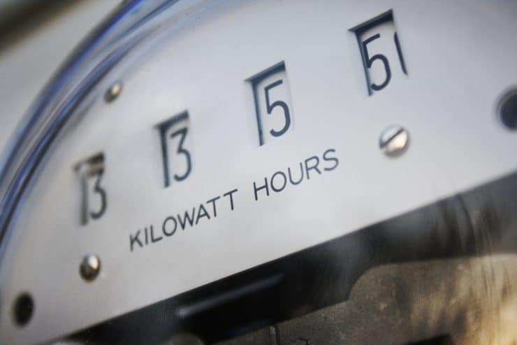 A kilowatt hour electric meter