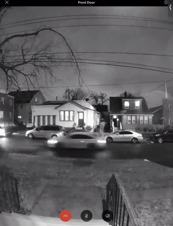 Car Driving by at Night on Ring Video Doorbell
