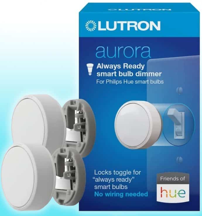 A Lutron Aurora smart switch part of the Friends of Hue program