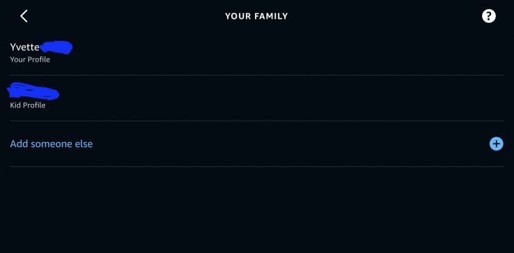 Family Profiles in Alexa app