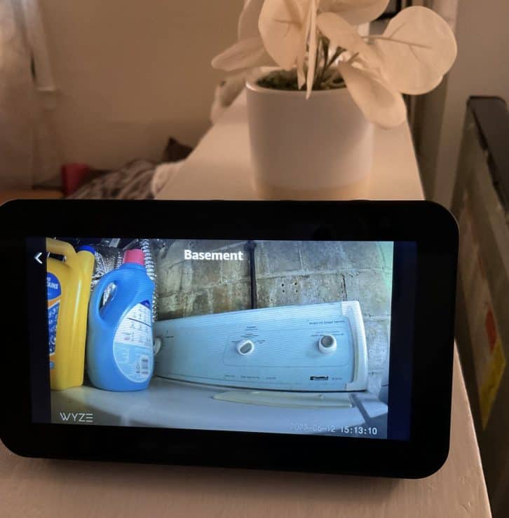 Live View of Wyze Basement Cam on Echo Show 5
