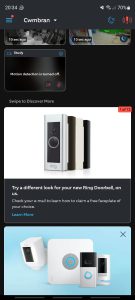 Screenshot from the Ring app dashboard showing the free faceplate offer for the Ring Doorbell Pro 2