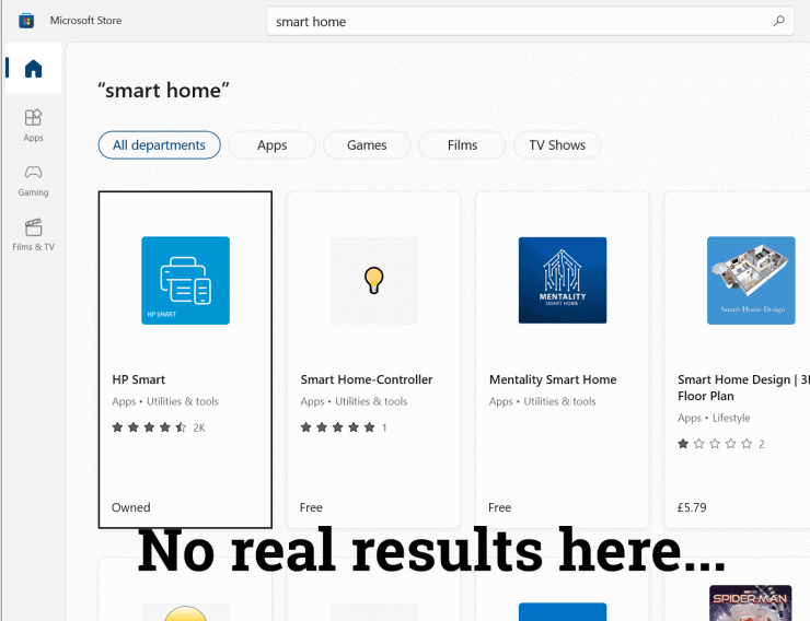 The Windows Store isnt full of smart home apps