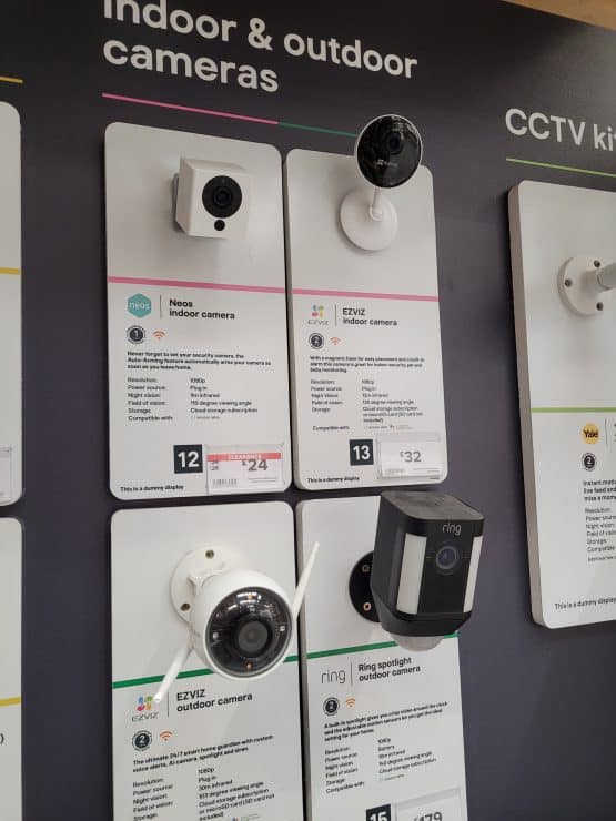 A range of smart cameras including from EZVIV Neos and Ring