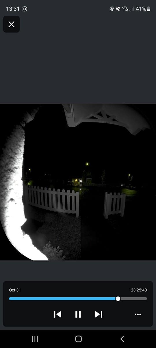 An example of the overly dark night vision performance from the Ring Doorbell Pro 2