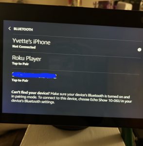 Bluetooth Connection Options on Echo Show 10 Medium