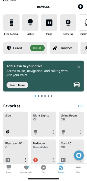 Devices in the Alexa App