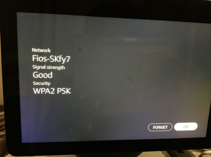 Forget Network on Amazon Echo Show10