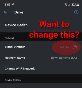Highlighting the current signal strength for one of my devices