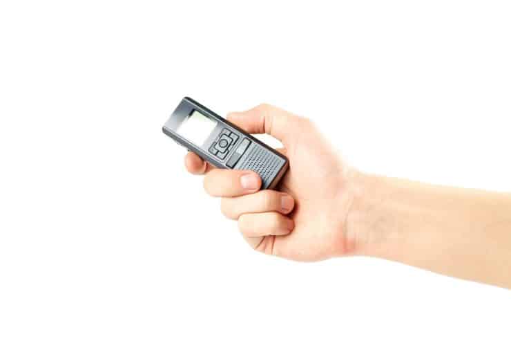 Holding a digital voice recorder