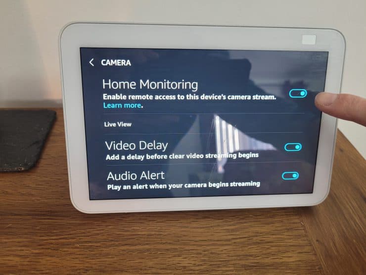 The Home Monitoring option in your Echo Show camera settings