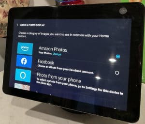 Clock and Photo Display Settings on Echo Show