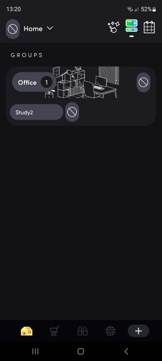 The LIFX app showing a bulb as offline because the light switch is turned off
