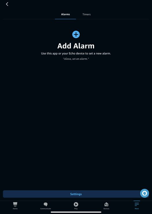 Where to Add an Alarm in the Alexa app