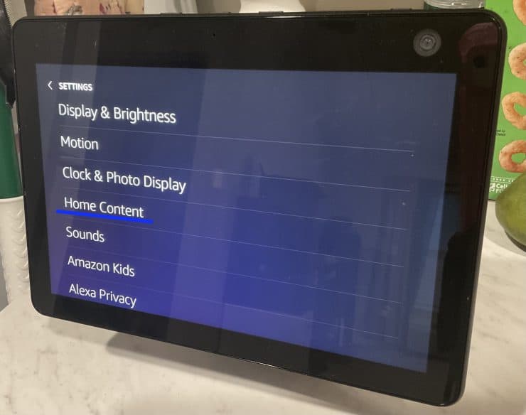 Home Content on the Echo Show