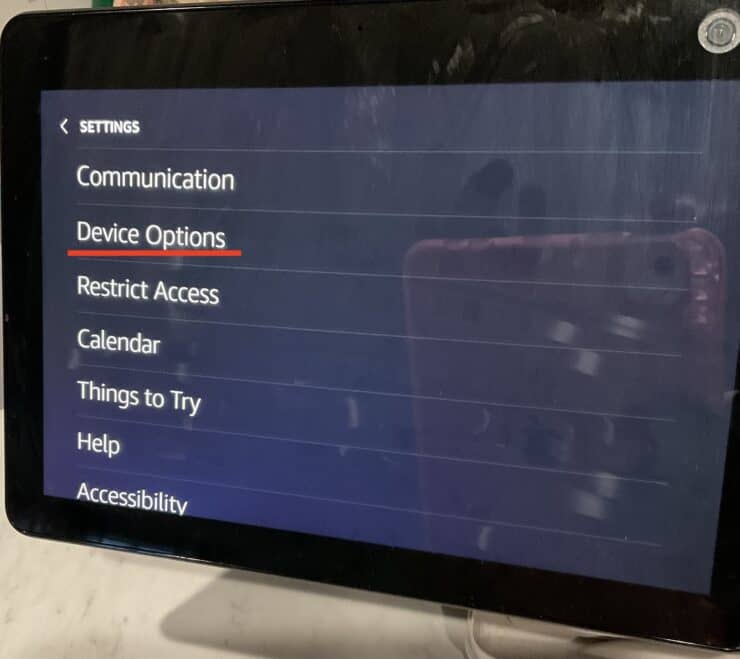 Where to Find Device Options on the Echo Show 10