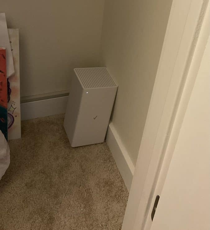 Wi Fi Router placed in the closet