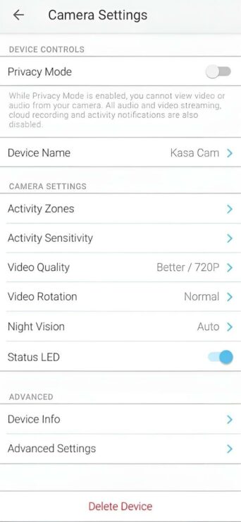 Remove the Camera and Reinstall the Kasa Smart App