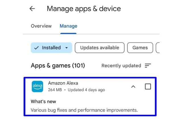 Manage­ Apps & device