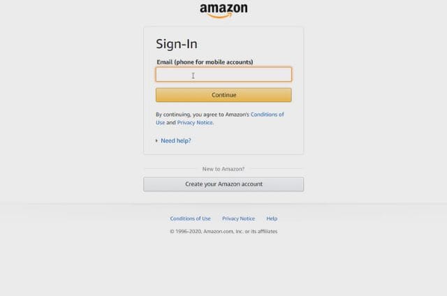 Login to Your Amazon Account