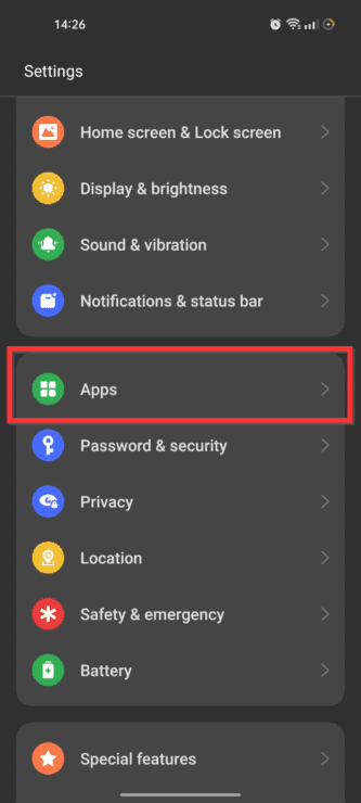 Open Settings on your phone and tap Apps