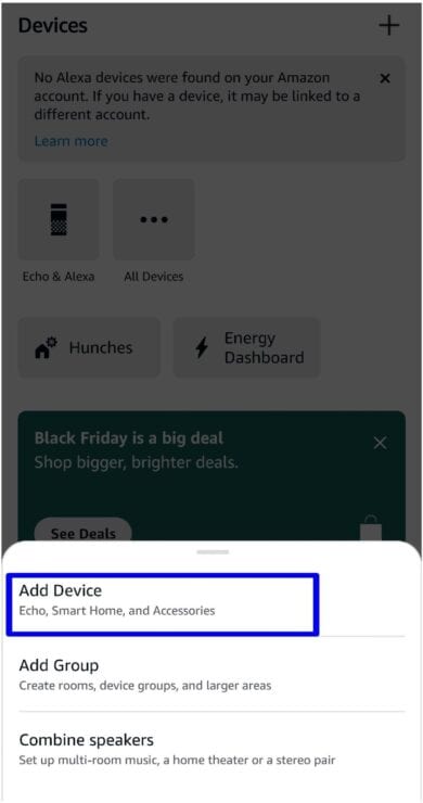 add devices on alexa app