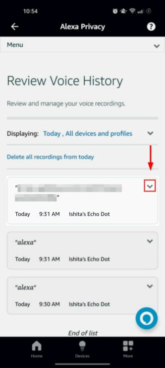 delete a voice recording