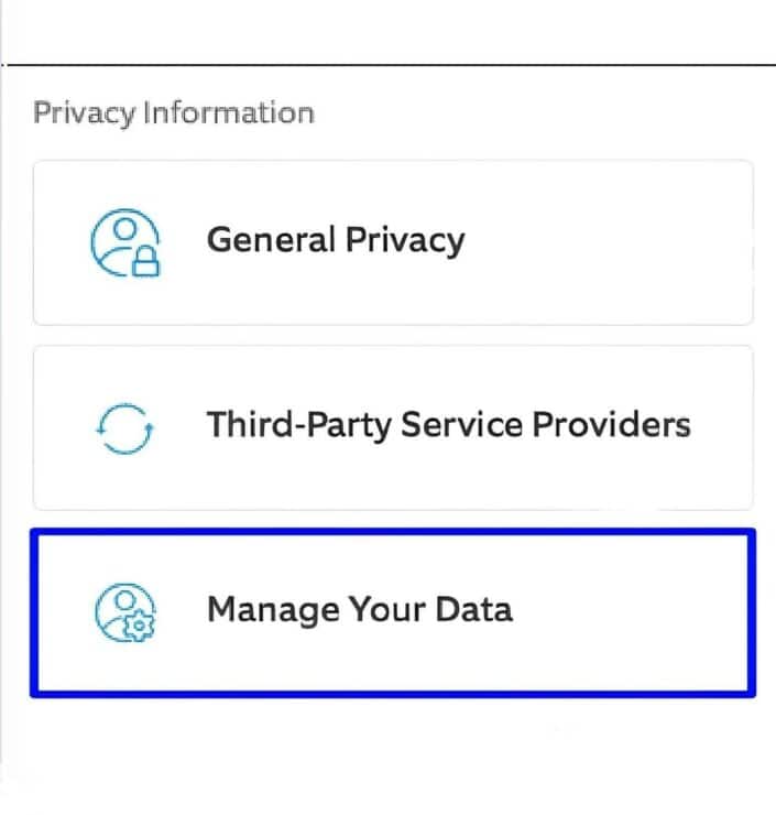 Scroll and go to “Manage Your Data”
