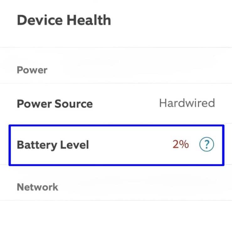 battery level